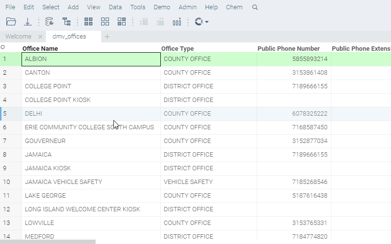Compare tables
