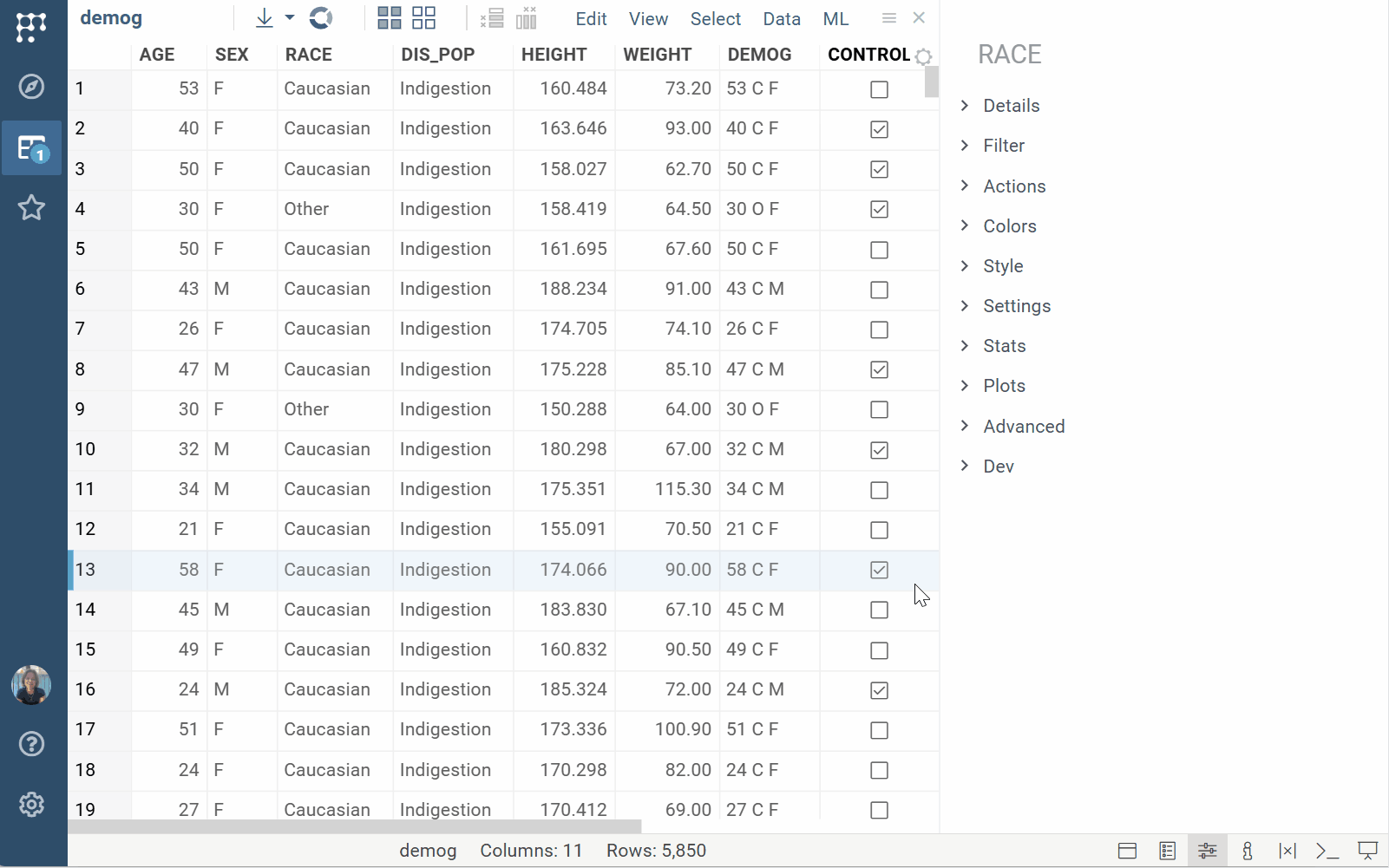 Grid grouped columns