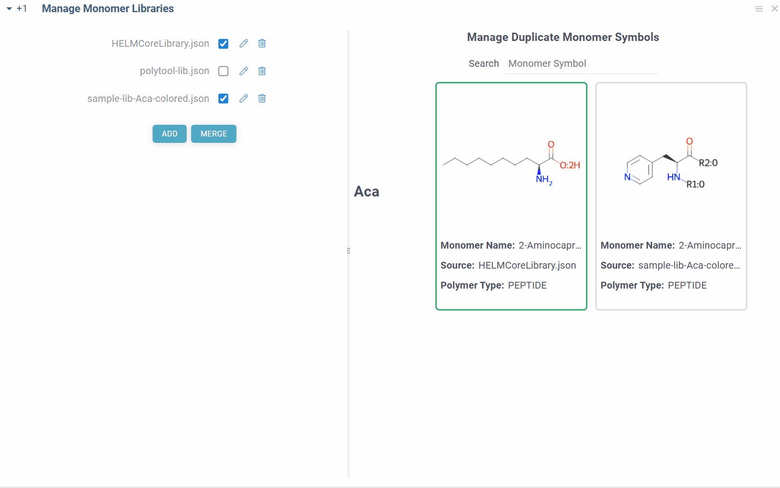 Duplicate monomer management