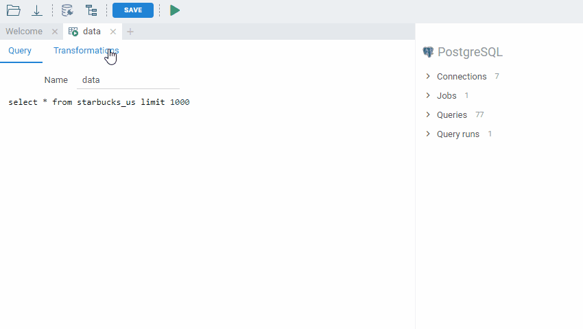 Transform query